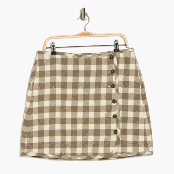 NWT Madewell Gingham Check Quilted Flannel Miniskirt - sz 4 - Picture 3 of 4